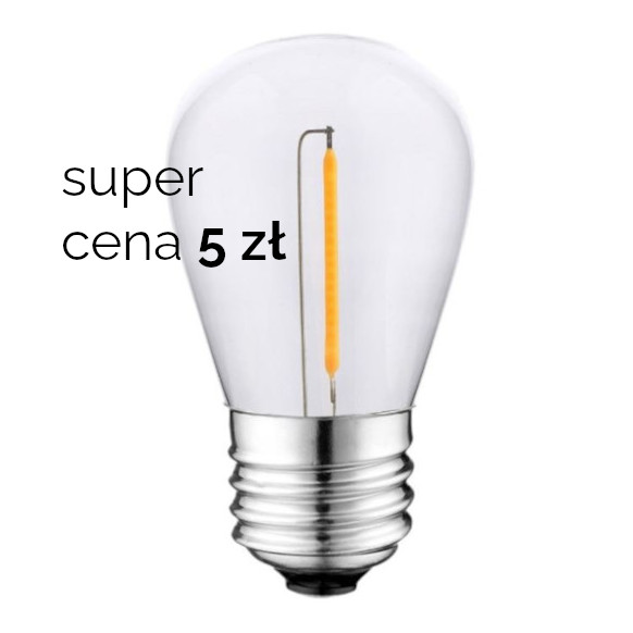 Żarówka LED plastikowa E27 1W 60lm 2700K (barwa ciepła) 5,0 zł brutto/szt.